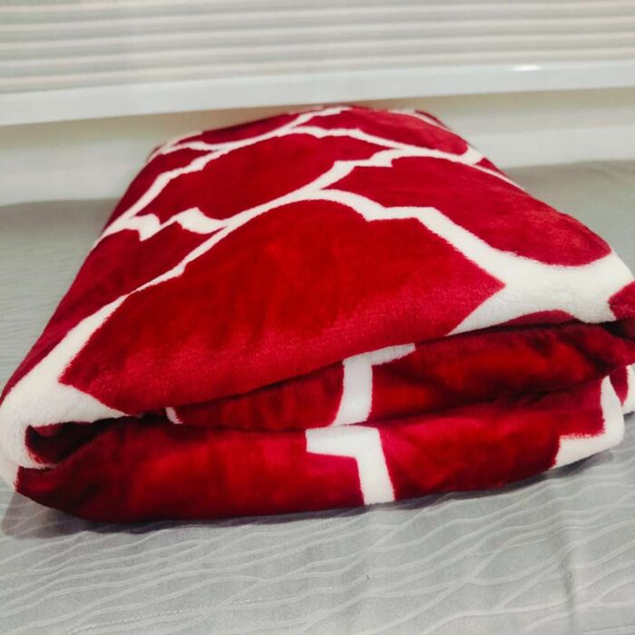 Luxury Velvet Plush Red Geometric Blanket